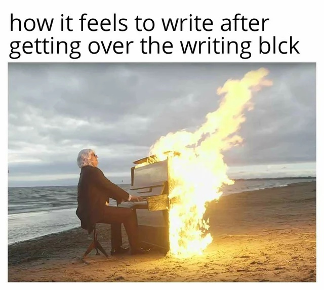 meme about writer's block